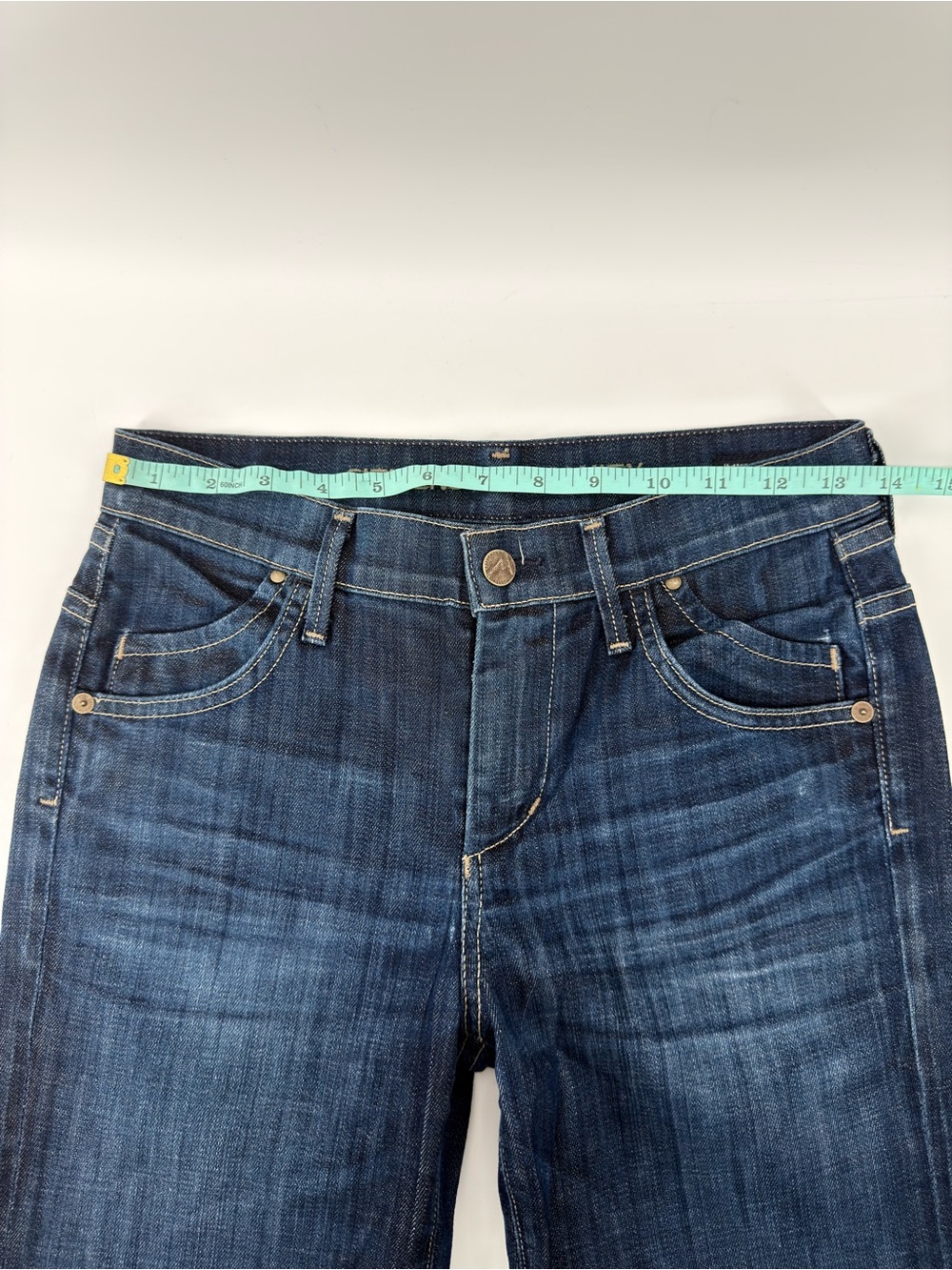 Citizens of Humanity Mid Rise Wide Leg Hutton Jeans 26 x 35 dark blue tall long - Picture 4 of 10